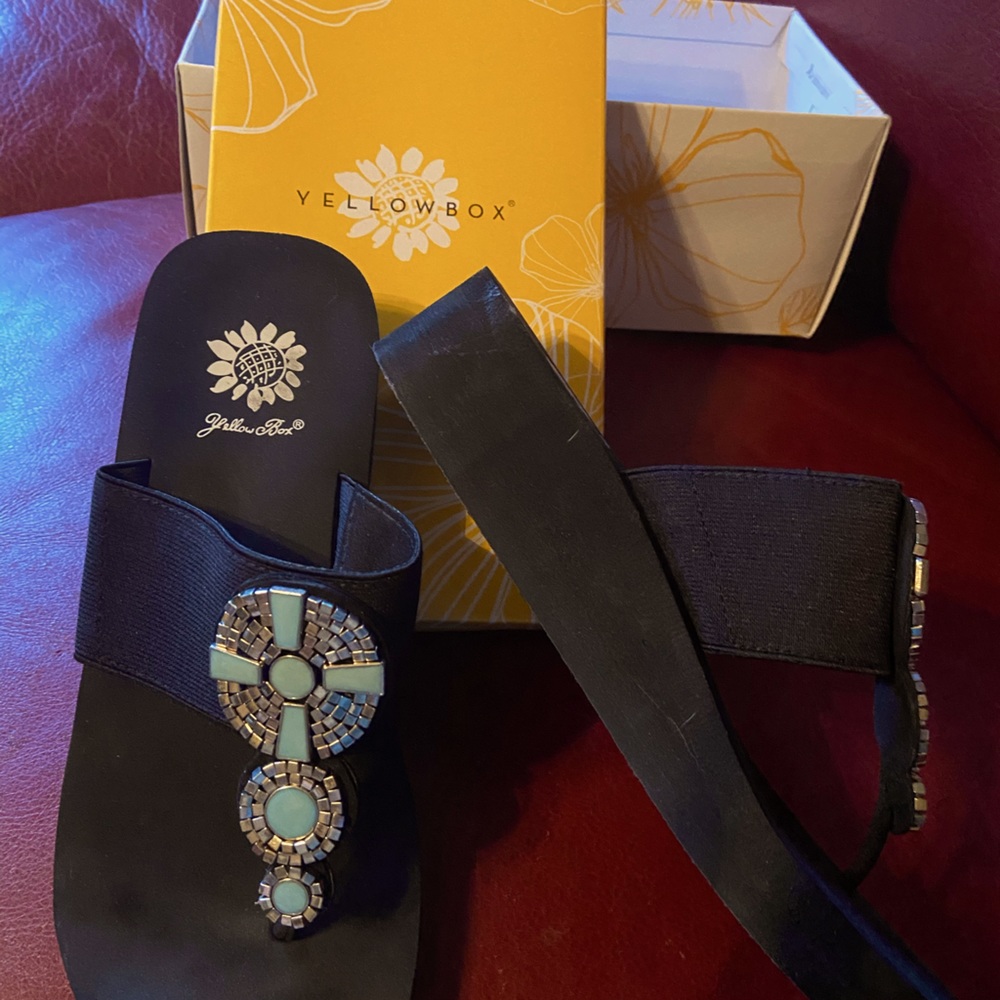 Yellow Box flip flops